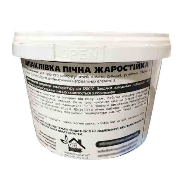 Шпатлевка печная жаростойкая огнеупорная до 1200°С "Жарок" 3 кг - Зображення 2
