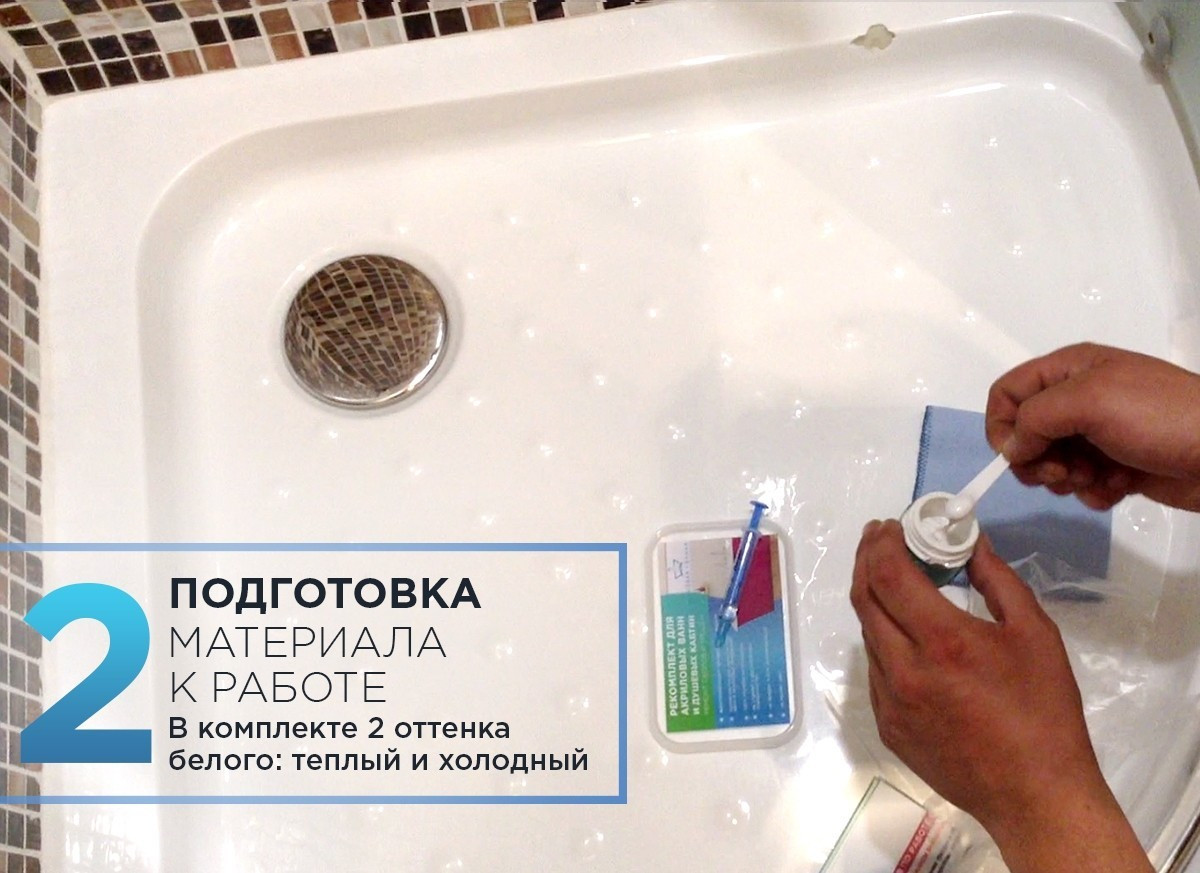 Ремкомплект для ремонту сколів, тріщин, дірок акрилових ванн 4 в 1 Універсальний, з полірувальною пастою, армувальною сіткою та - Зображення 6