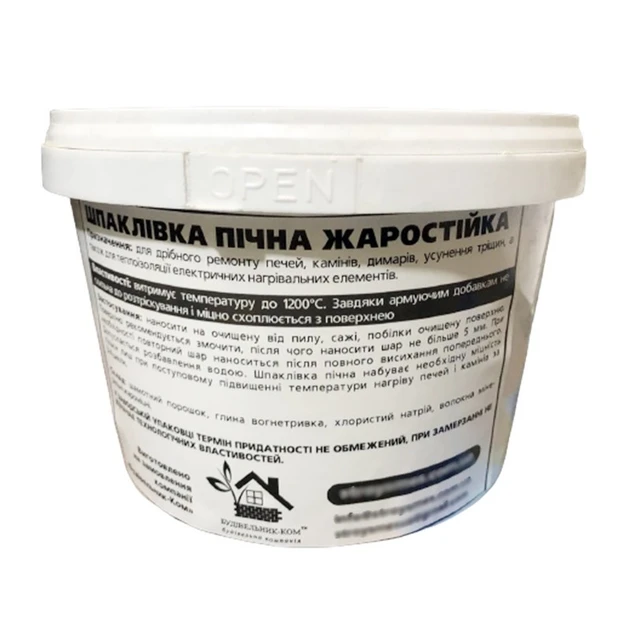 Обмазка термостійка для печей і камінів, до 1200°С, 3 кг - Зображення 2
