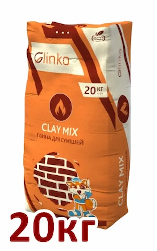 Глина для печей и каминов Clay Mix, GlinKo, 20 кг.